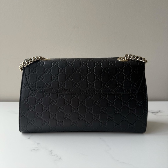 Gucci Black Embossed Leather Shoulder Bag - Picture 4 of 10